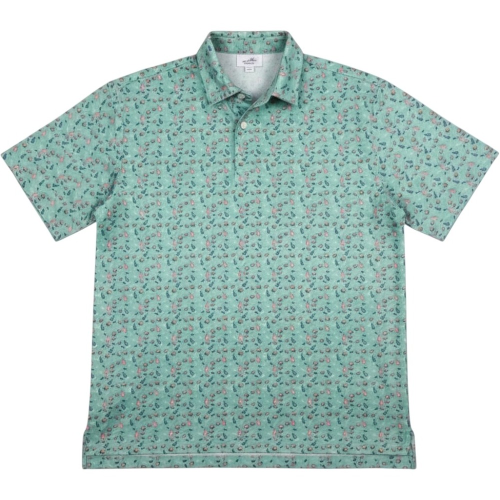 Vineyard Vines Performance Polo Shirt Mens Large Green Football Game Day Print